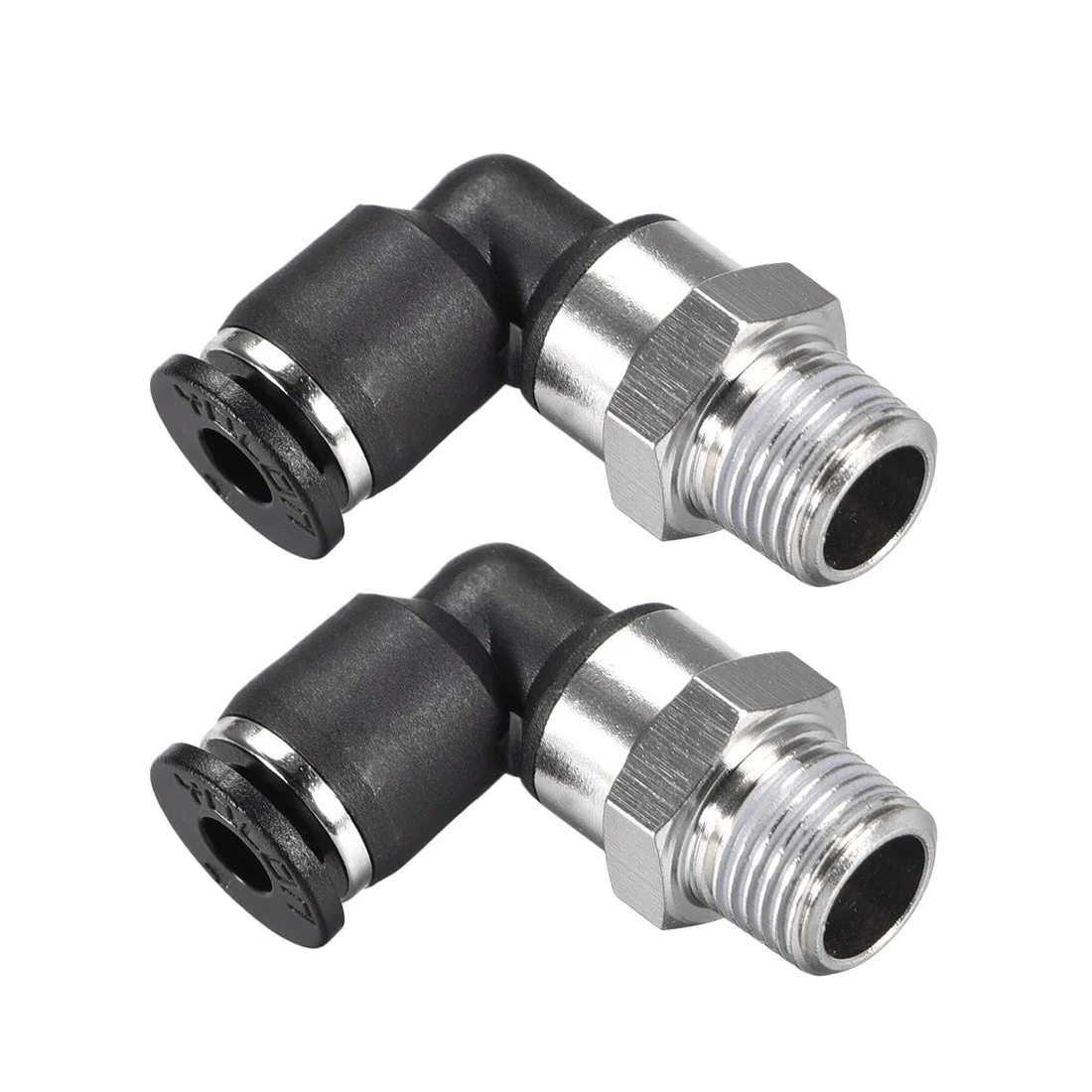 Push to Connect Tube Fitting Male Elbow 4mm Tube OD x 1/8 NPT Thread Pneumatic Air Push Fit Lock Fitting 2pcs