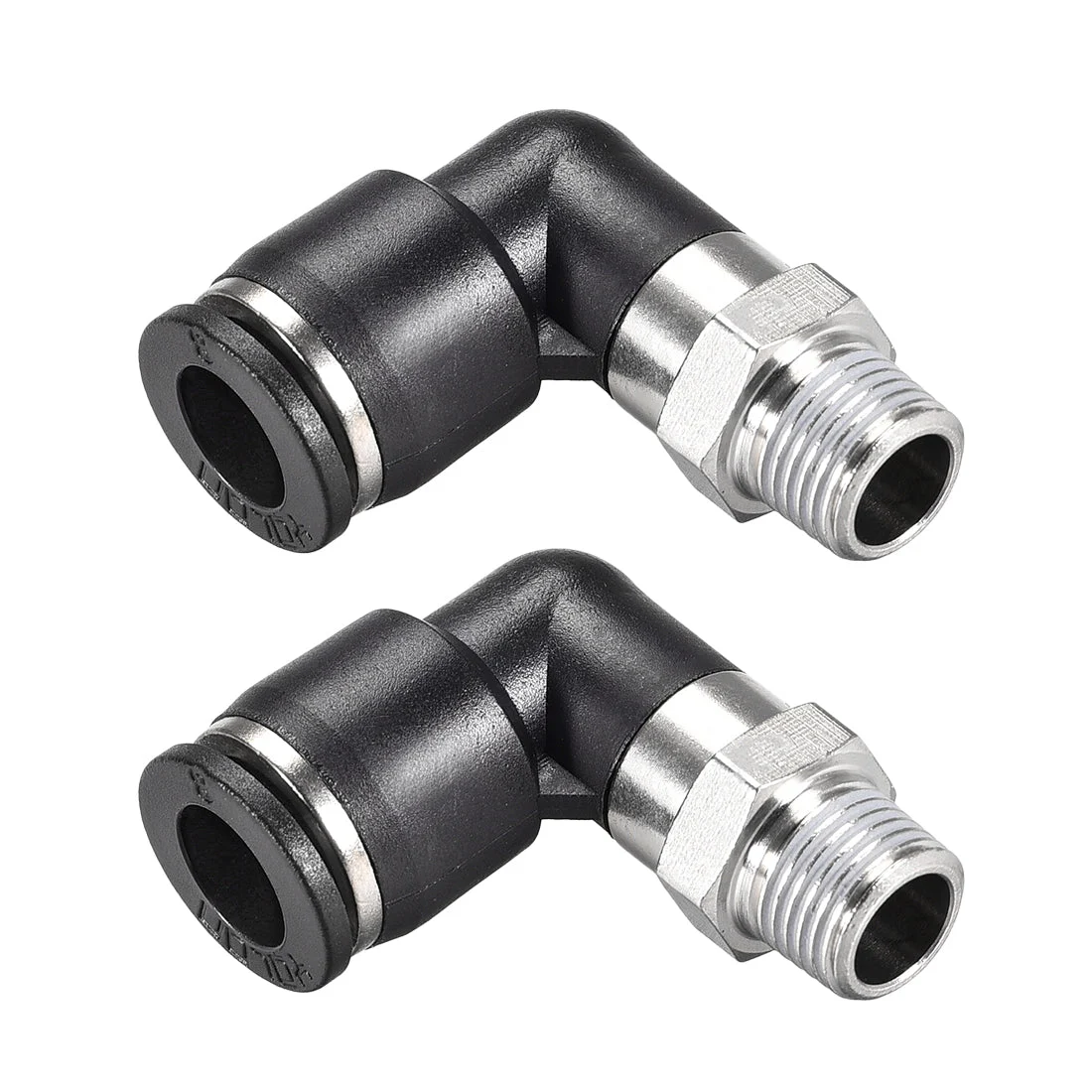 Push to Connect Tube Fitting Male Elbow 8mm Tube OD x 1/8 NPT Thread Pneumatic Air Push Fit Lock Fitting 2pcs