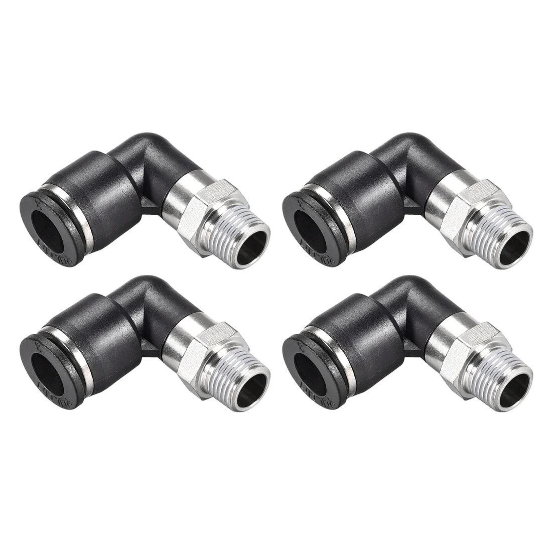 Push to Connect Tube Fitting Male Elbow 8mm Tube OD x 1/8 NPT Thread Pneumatic Air Push Fit Lock Fitting 4pcs