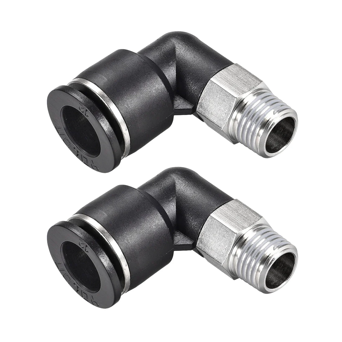 2Pcs Push to Connect Tube Fitting Male Elbow 12mm Tube OD x1/4 NPT Push Fit Lock