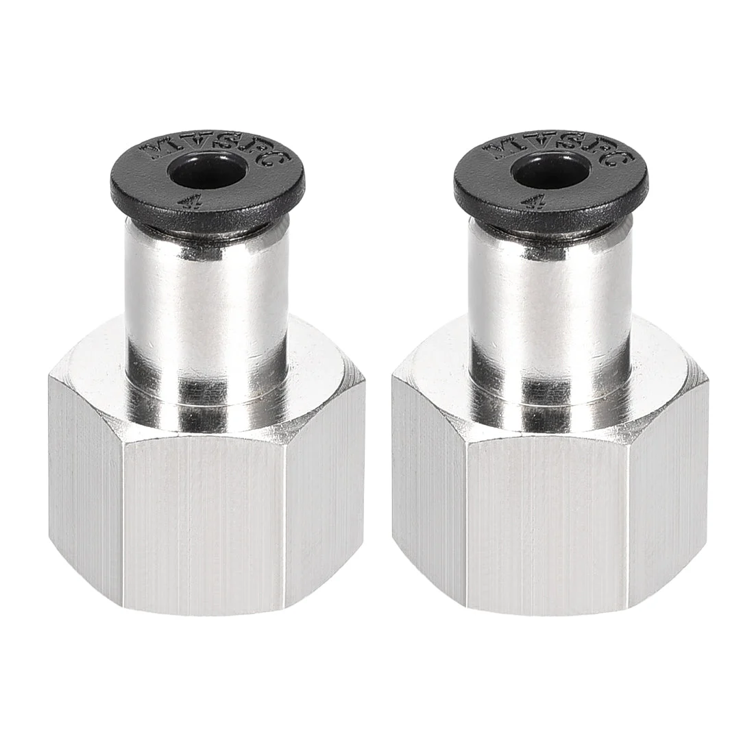 Push to Connect Tube Fitting Adapter 4mm Tube OD x 1/4PT Female Straight 2pcs