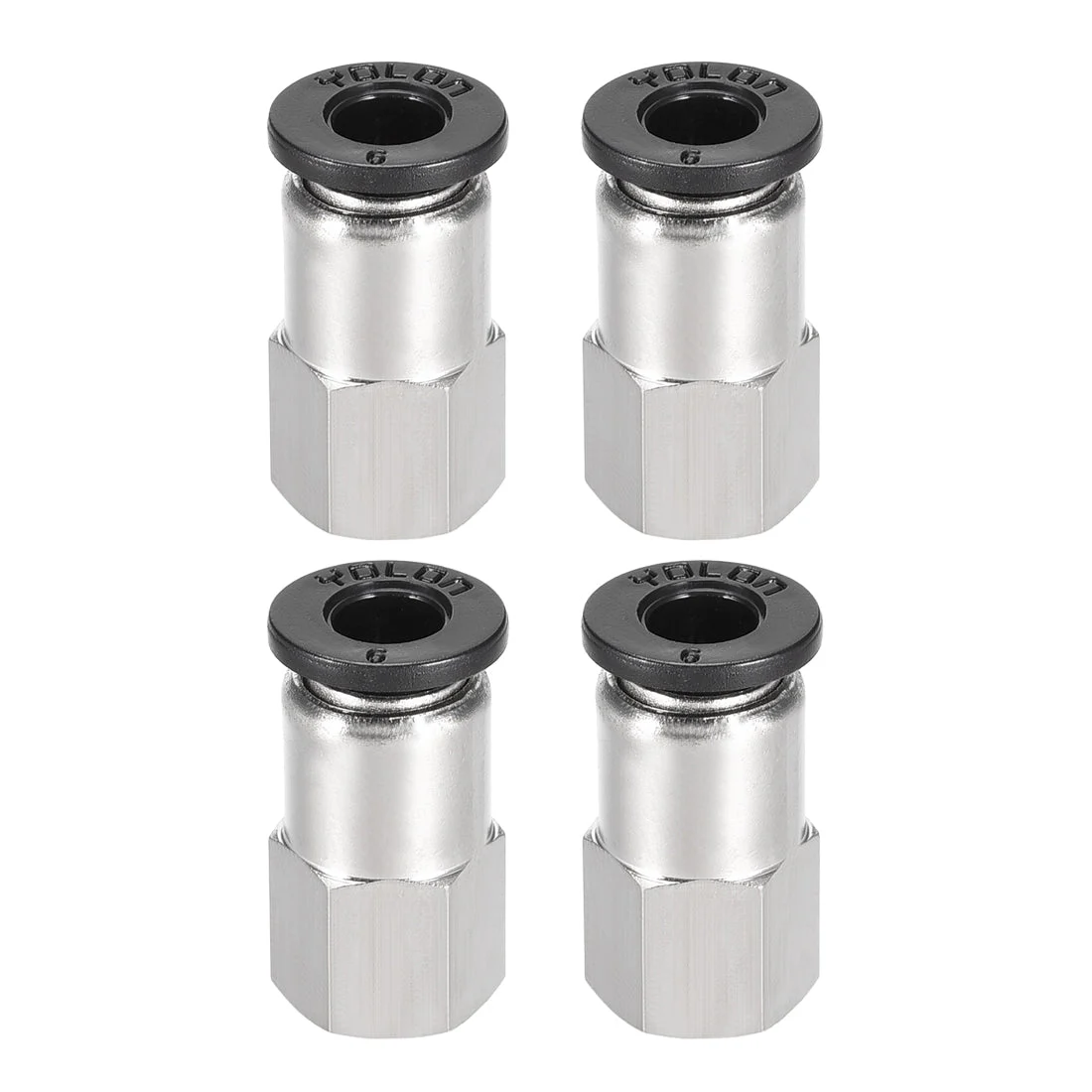 Push to Connect Tube Fitting Adapter 6mm Tube OD x 1/8 PT Female Straight Pneumatic Connecter Pipe Fitting 4pcs