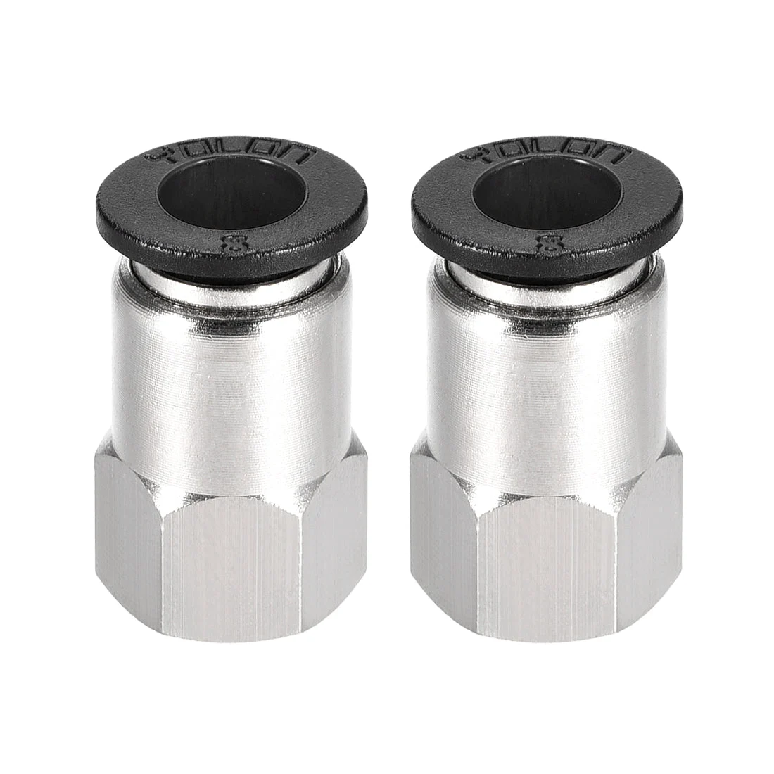 Push to Connect Tube Fitting Adapter 8mm Tube OD x 1/8PT Female Straight 2pcs