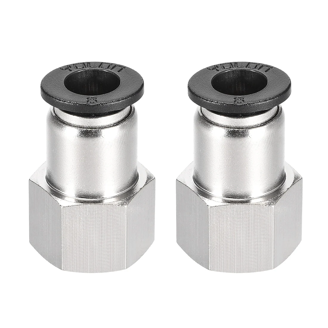 Push to Connect Tube Fitting Adapter 8mm Tube OD x 1/4PT Female Straight 2pcs
