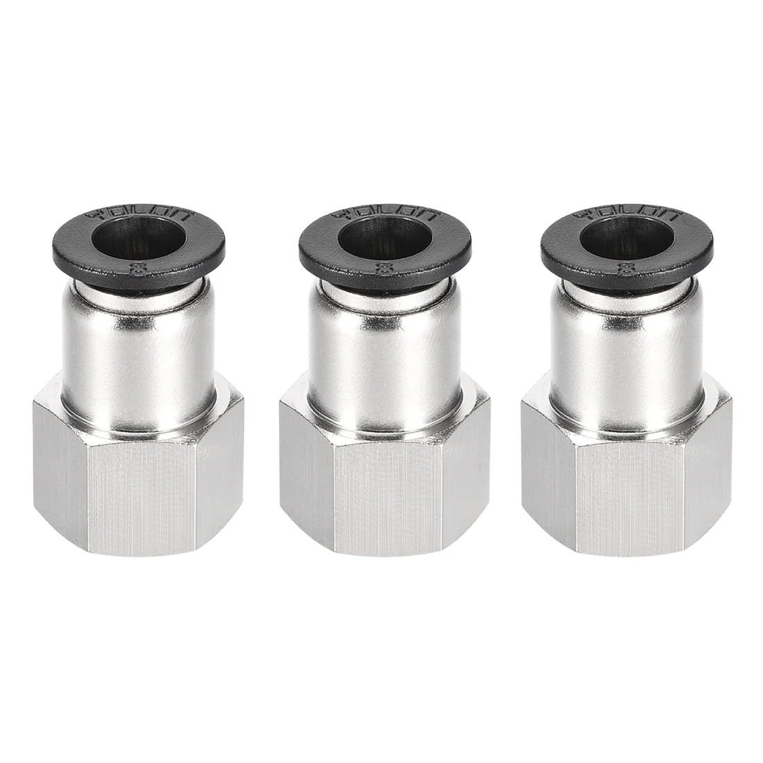 Push to Connect Tube Fitting Adapter 8mm Tube OD x 1/4PT Female Straight 3pcs