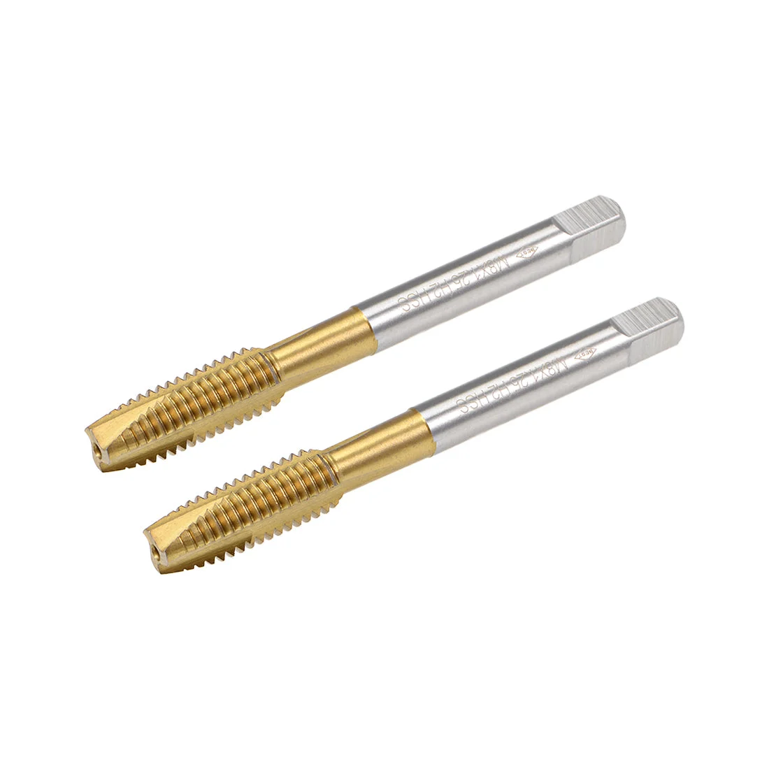2pcs Spiral Point Threading Tap M8 Thread 1.25 Pitch Titanium Coated HSS