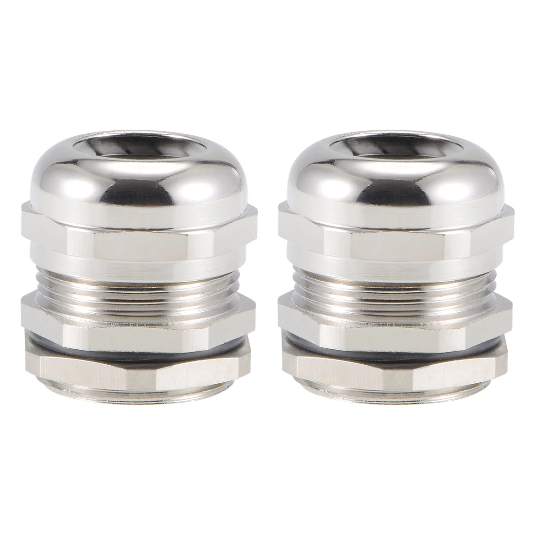 PG21 Cable Gland 13mm-18mm Wire Hole Waterproof Metal Locknut W Washer,2PC