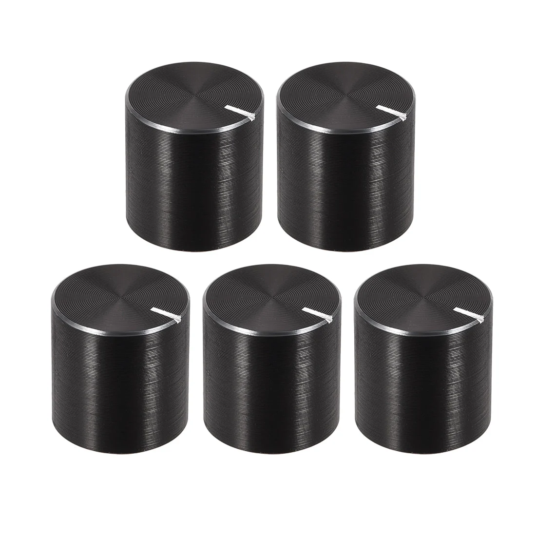 5pcs Potentiometer Knob Knurled Shaft Black Aluminum Smooth Surface Rotary Knob 13mmx13mm Volume Control Knob