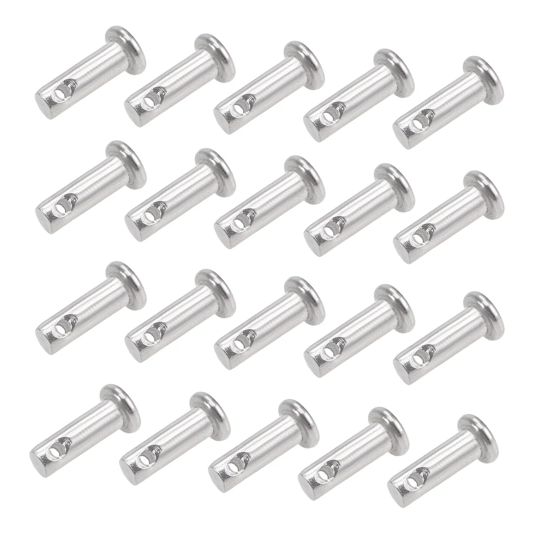 Single Hole Clevis Pins - 4mm x 12mm Flat Head 304 Stainless Steel Pin 20Pcs