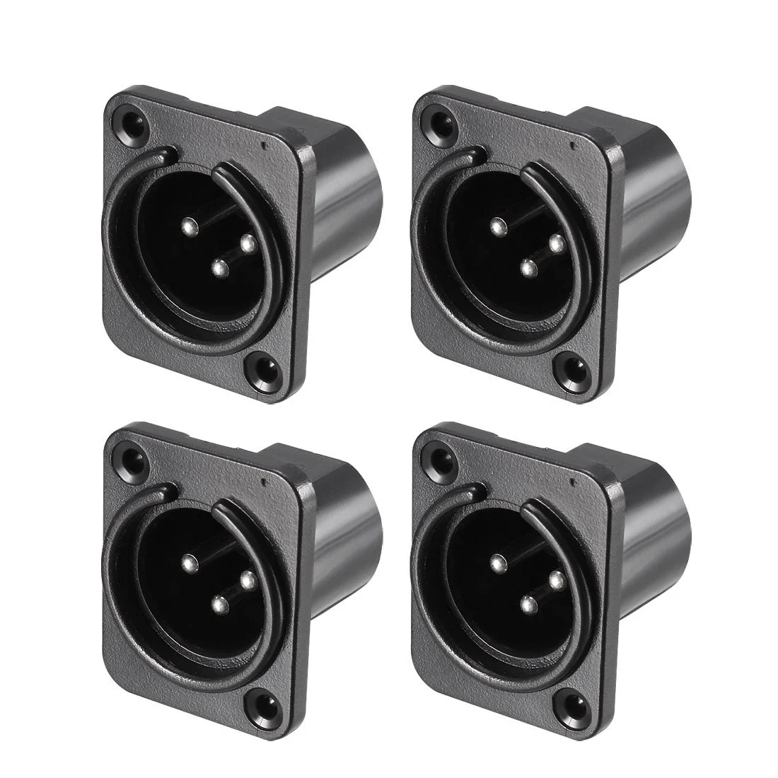 Uxcell YL3059 3-Pin XLR Male Jack Panel Mount For Microphone Connector Adapter Converter Audio Speaker Twist Lock 4Pcs