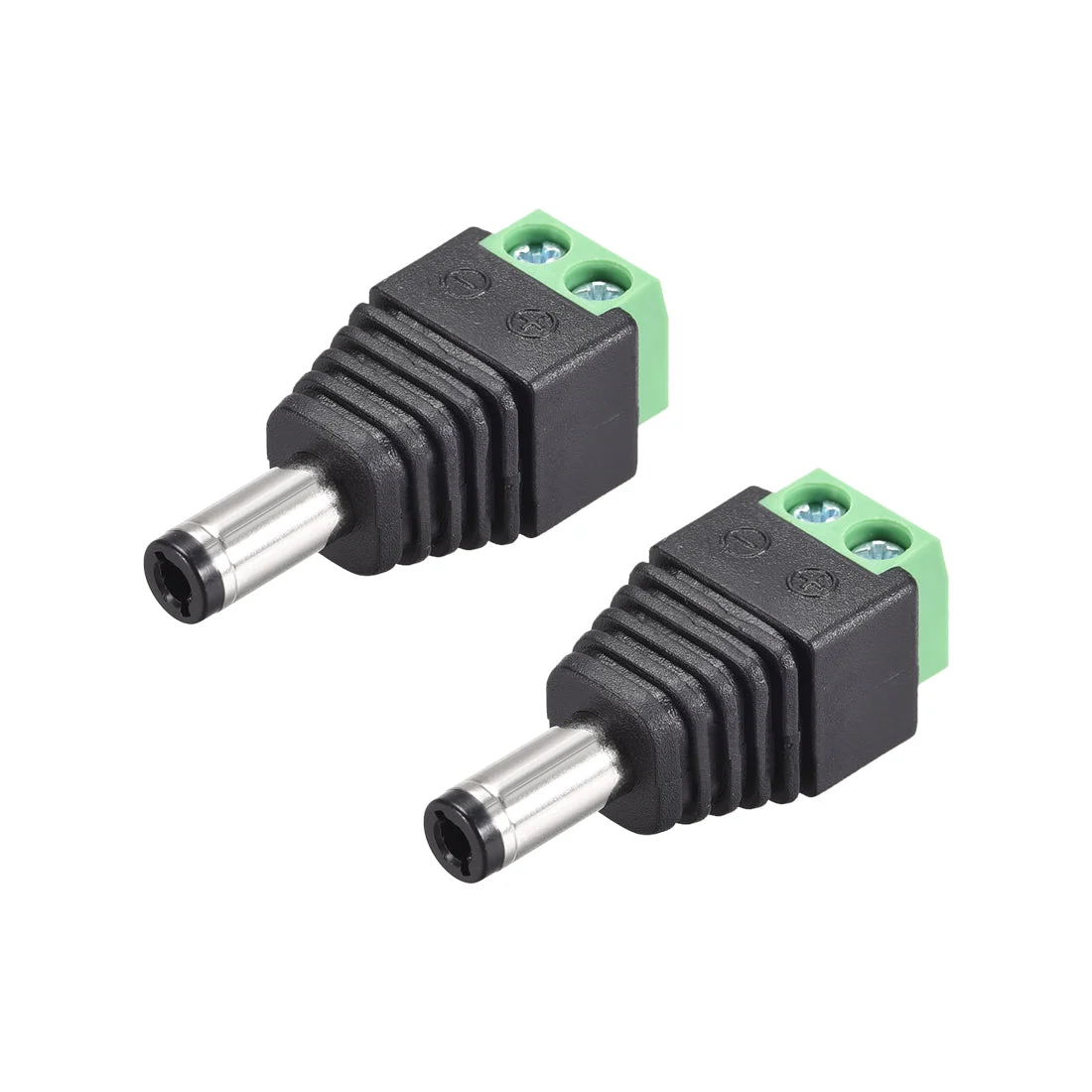 2Pcs DC Male Connector 5.5x2.5mm Power Jack Adapter