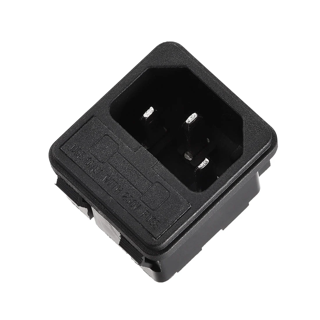 Uxcell 10A 250V AC 3 Pin IEC320 C14 Male Inlet Connector Plug Power Socket Iron Copper Square TUC Outlet 2Set