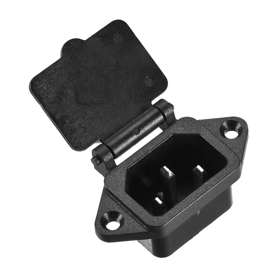 Uxcell AC 250V 10A IEC 320 C14 Panel Mount Power Socket w Spring Cover w Cable 2 Set