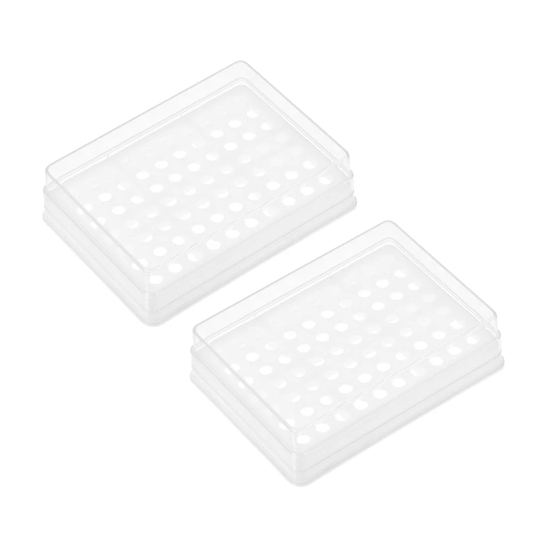 Centrifuge Tube Rack 70-Well Polypropylene Holder for 0.2ml Micro Centrifuge Tubes 5mm Hole Dia 2Pcs