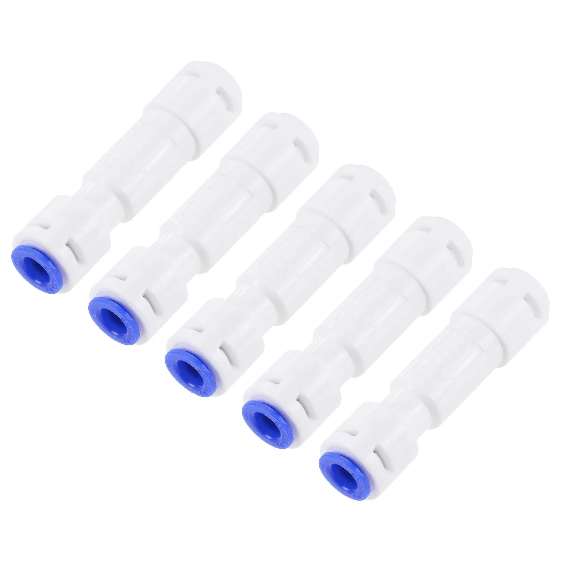 Quick Connector Flow Restrictor 300CC 1/4" to 1/4", Straight Connect Fittings for RO Water Purifier, 65mm White Blue 5Pcs