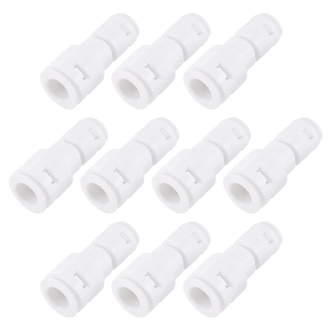 Quick Connector 1/4" to 3/8" Push Fit Straight Connect Fittings for RO Water Purifier, 43mm White 10Pcs