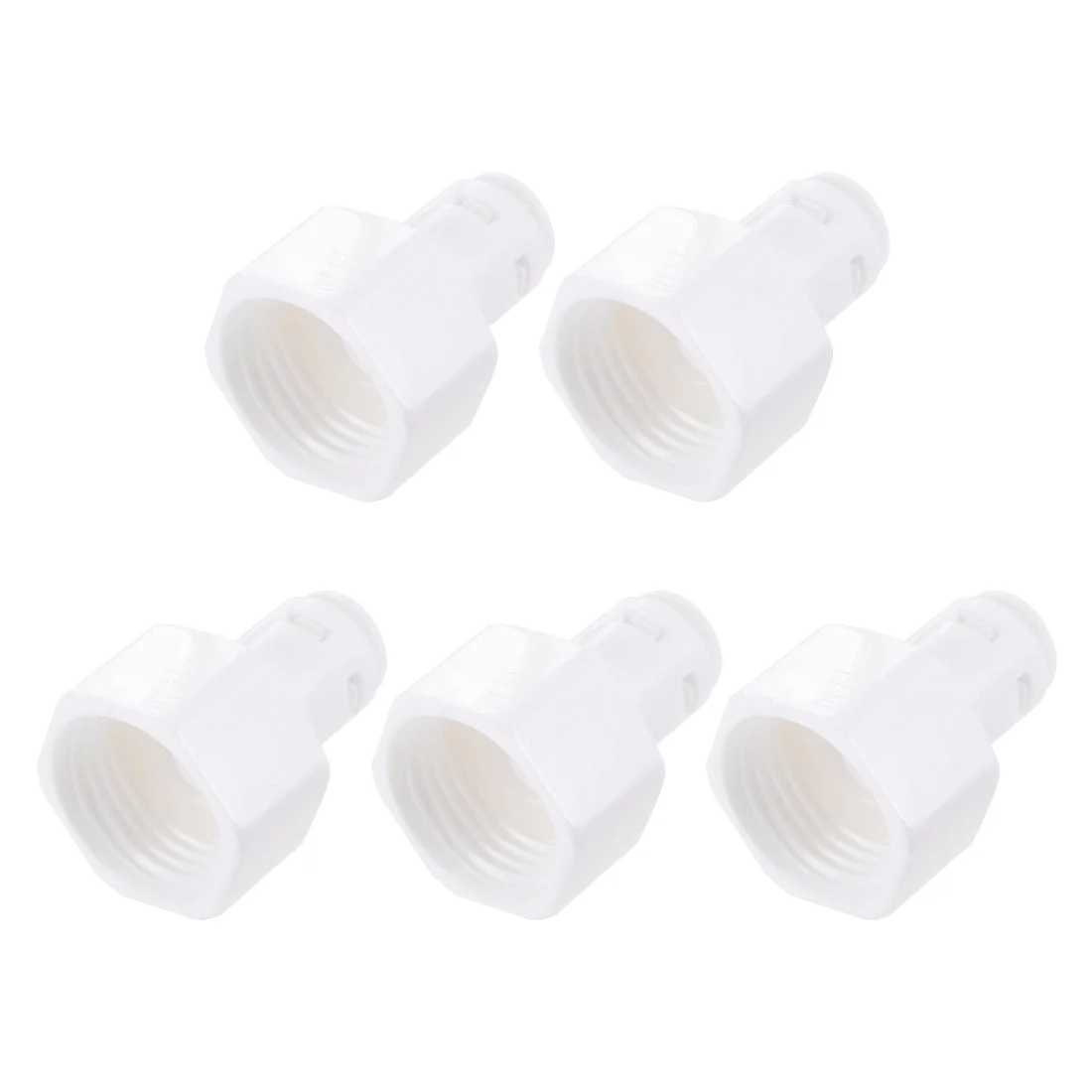 Quick Connector G1/2 Female Thread to 1/4" Tube, Straight Connect Fittings for Water Purifier, 34mm White 5Pcs