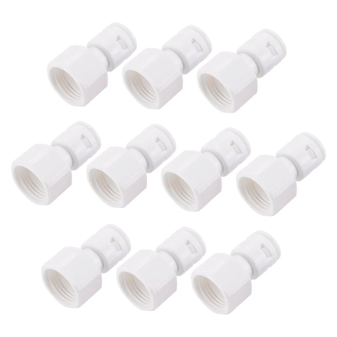 Quick Connector G1/2 Female Thread to 3/8" Tube, Straight Connect Fittings for Water Purifier, 41mm White 10Pcs