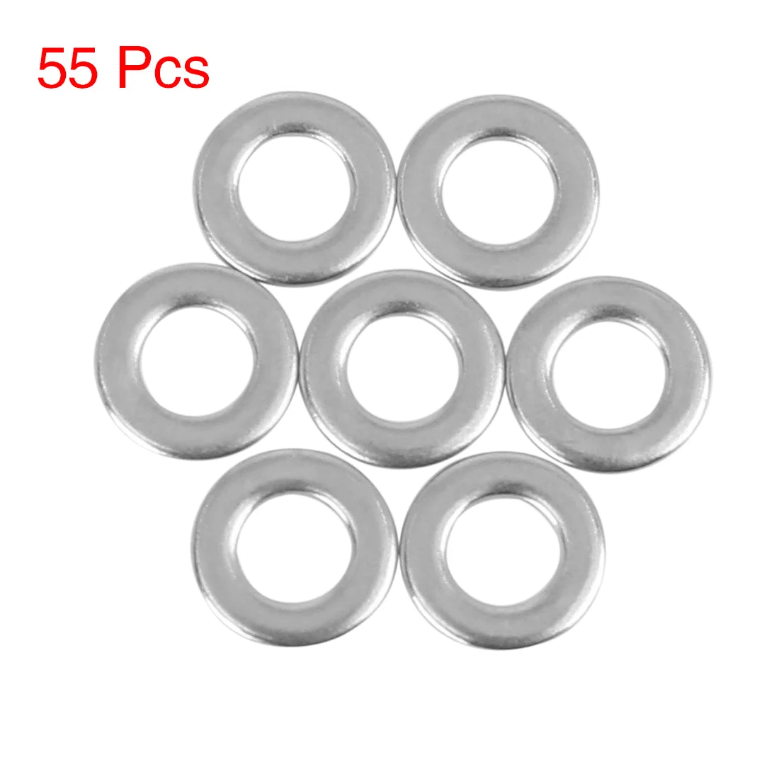 55pcs M6 x 12mm x1.2mm Stainless Steel Car Fastener Sealing Flat Washer Gaskets