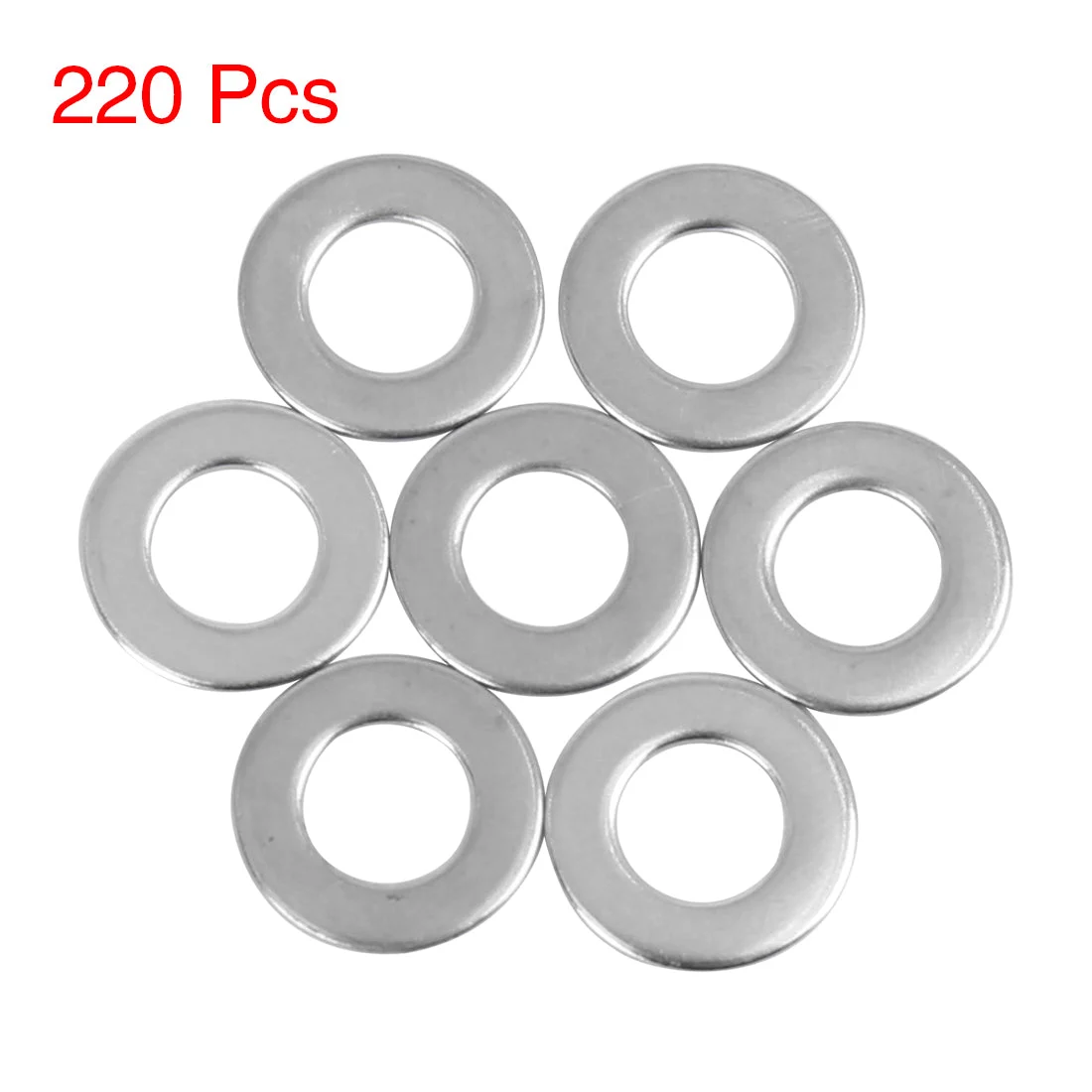 220pcs M8 x 16mm x1mm Stainless Steel Car Fastener Sealing Flat Washer Gaskets