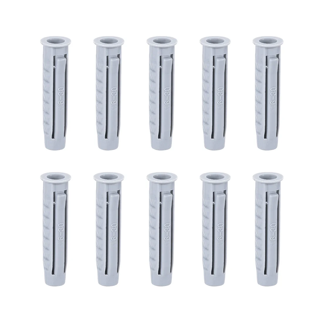 6x30mm Plastic Expansion Tube Bolts Column Frame Fixings Gray 60pcs