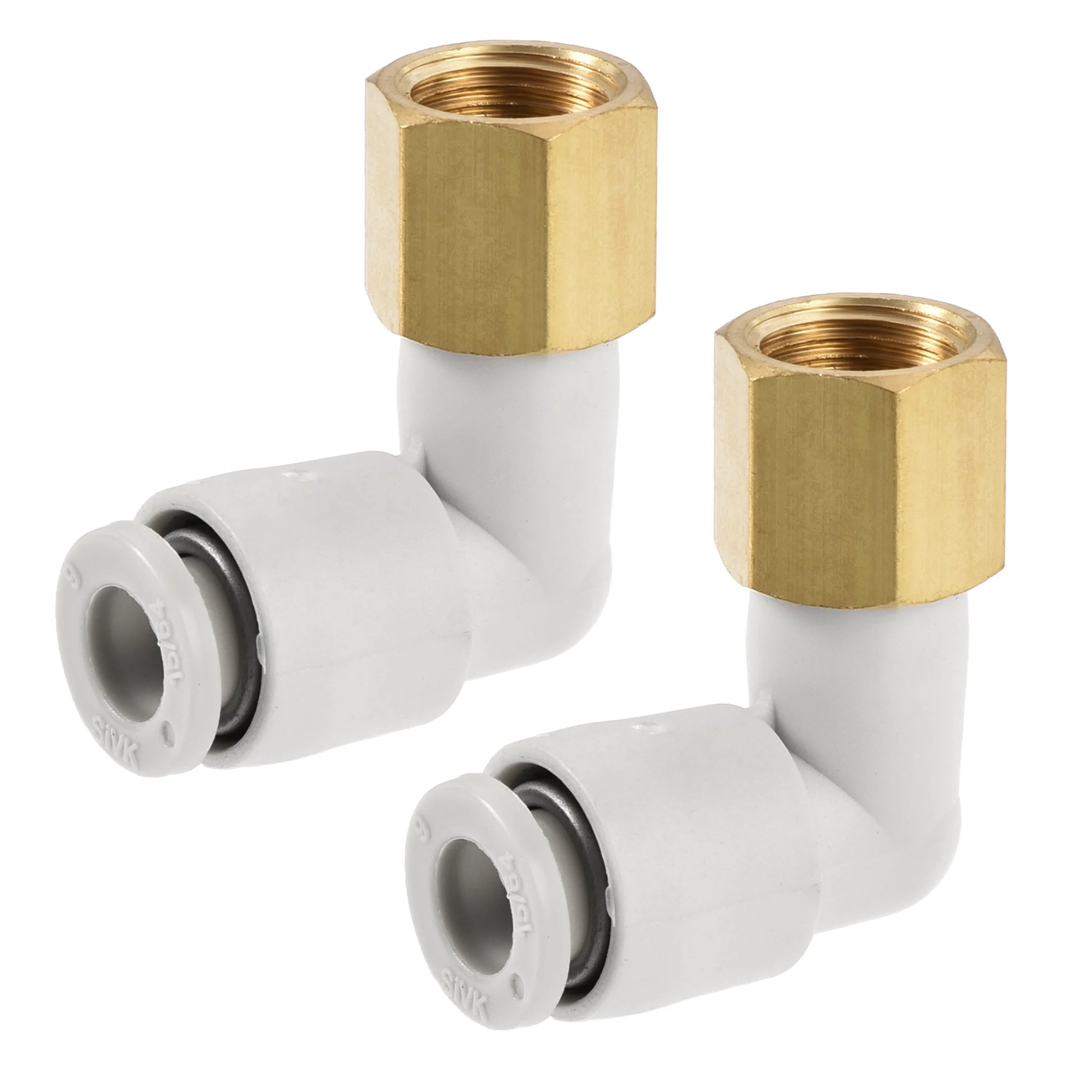 Pneumatic Push to Connect Tube Fittings Elbow 6mm Tube OD x 1/8PT Female 2Pcs
