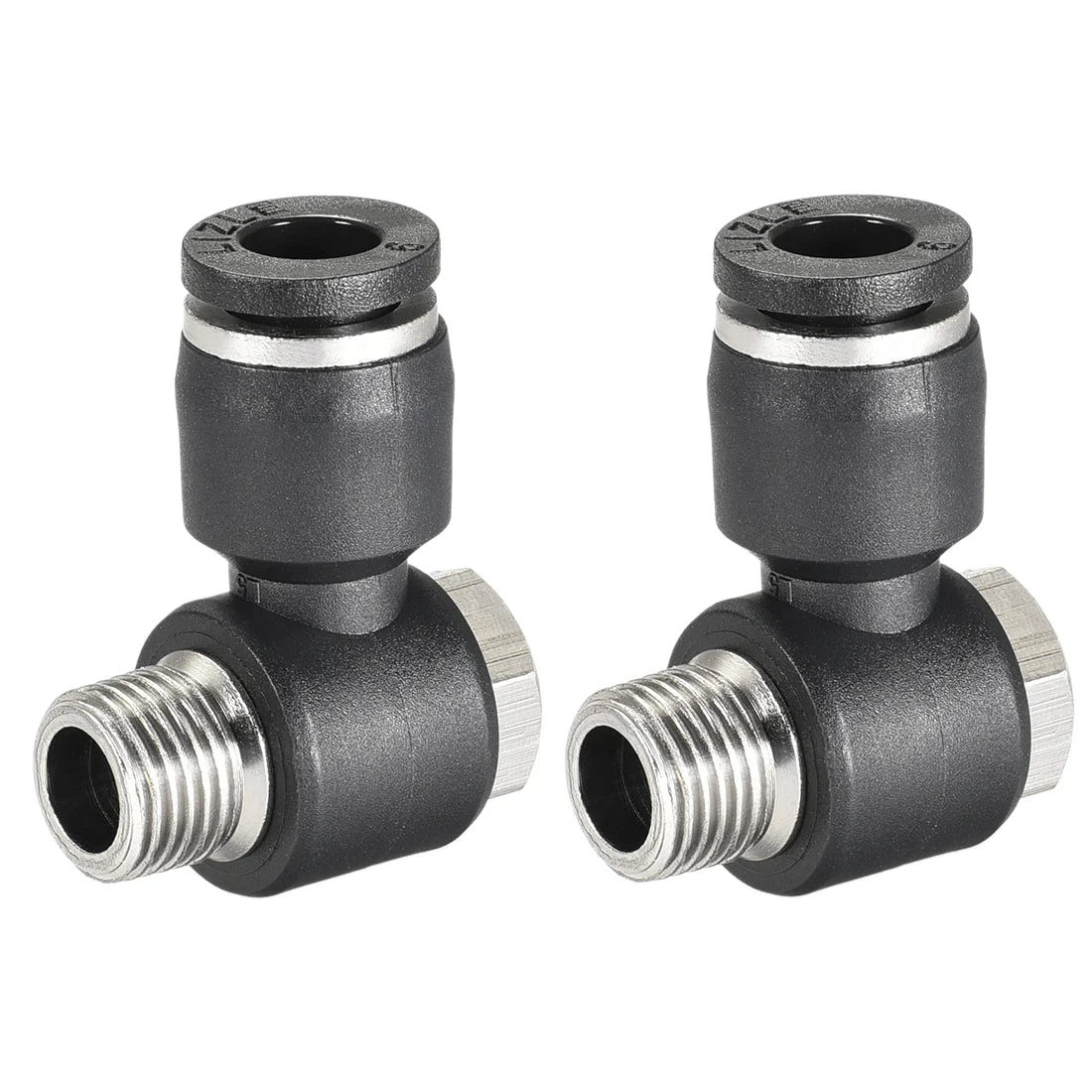 Pneumatic Push to Connect Tube Fitting 6mm Tube to 1/8NPT Male Thread Elbow 2Pcs