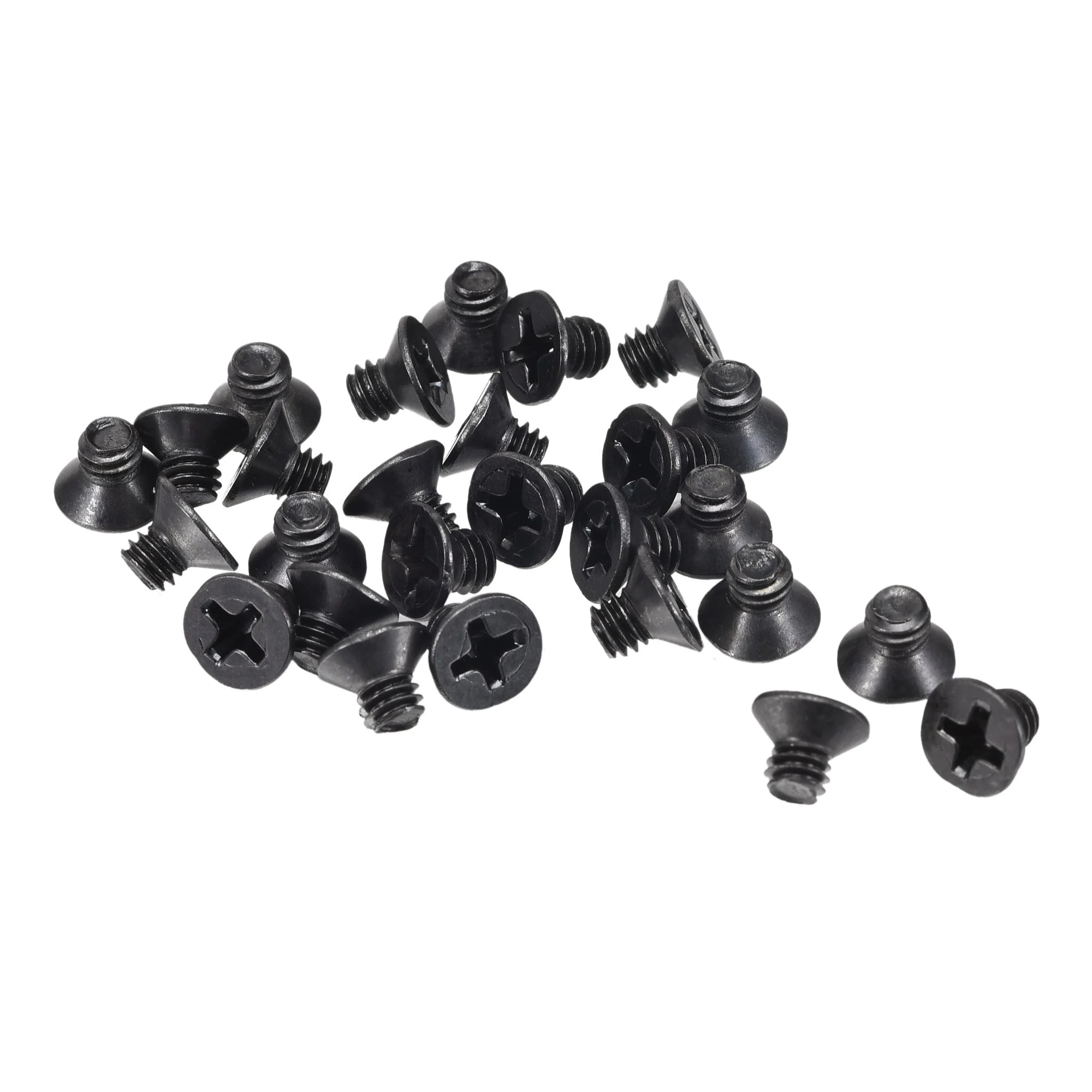 M4 x 5mm Phillips Flat Head Screws Carbon Steel Machine Screws Black 150pcs
