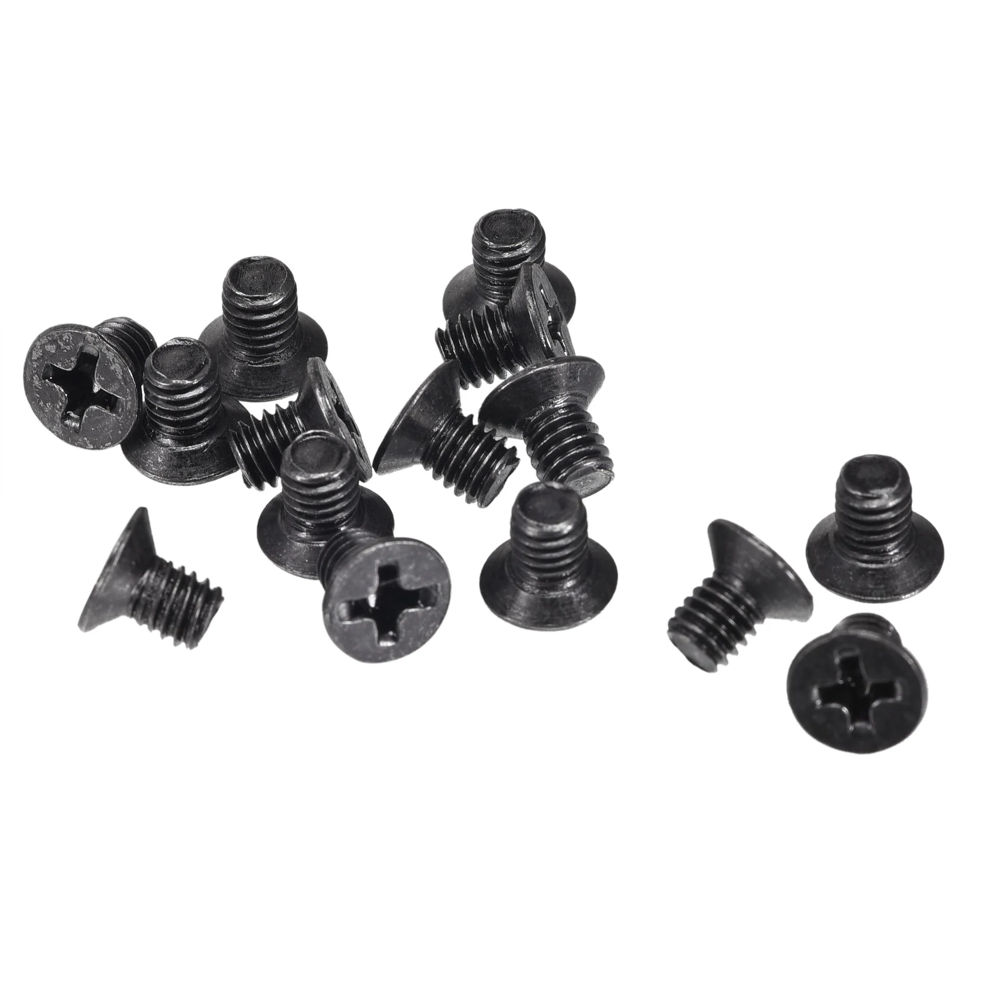 M4 x 6mm Phillips Flat Head Screws Carbon Steel Machine Screws Black 150pcs
