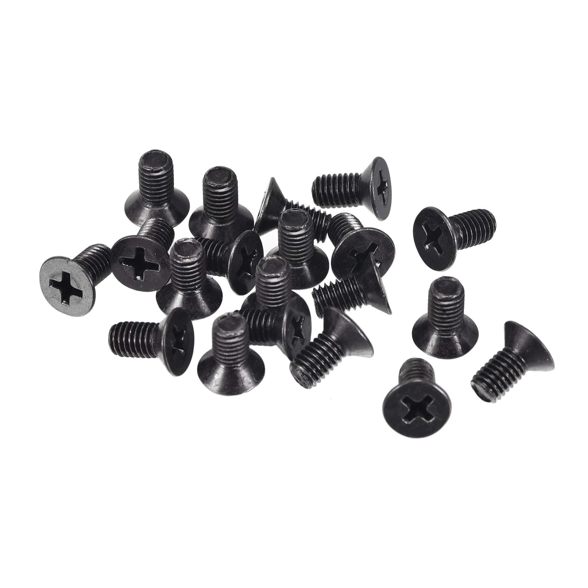 M5 x 10mm Phillips Flat Head Screws Carbon Steel Machine Screws Black 50pcs