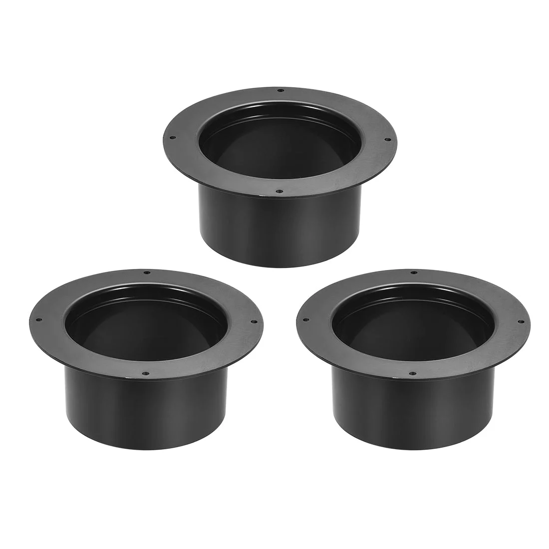 Black Straight Duct Connector Flange ABS Plastic Air Outlet Inlet Adaptor for 3.94Inch Dia Hose 3Pcs