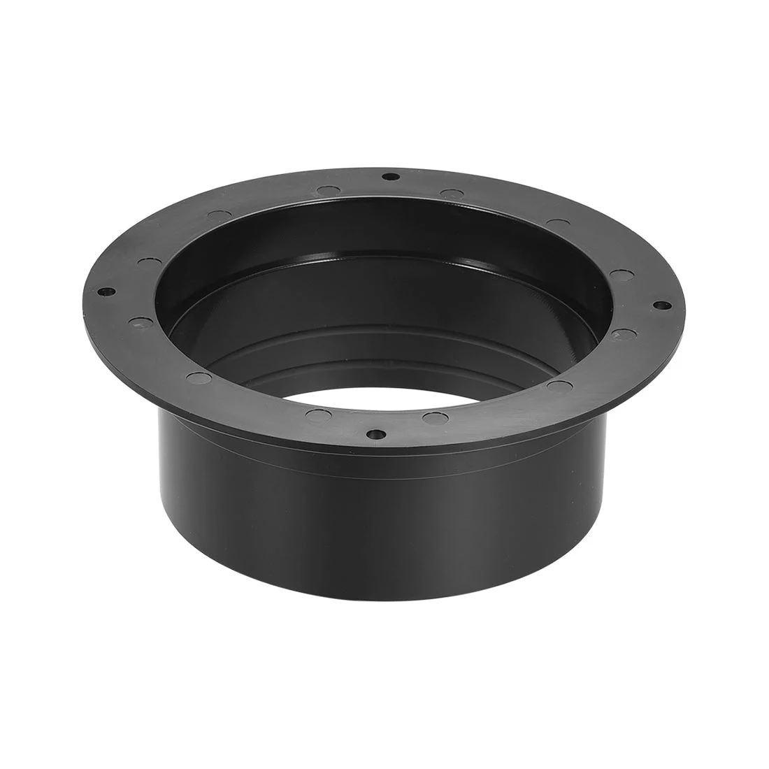 Black Straight Duct Connector Flange ABS Plastic Air Outlet Inlet Adaptor for 4.43Inch Dia Hose