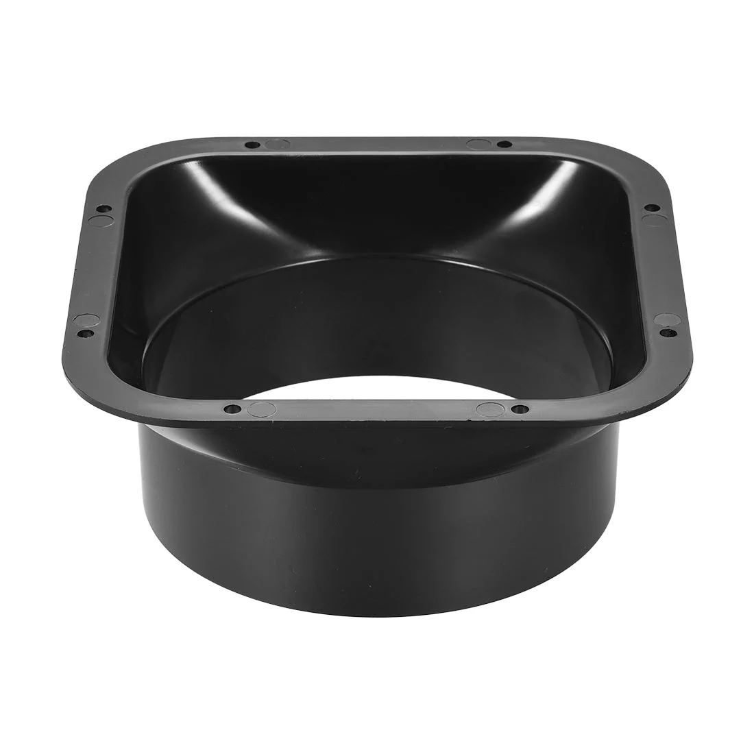 Black Duct Connector Square Flange ABS Plastic Air Outlet Inlet Adaptor for 5.91Inch Dia Hose