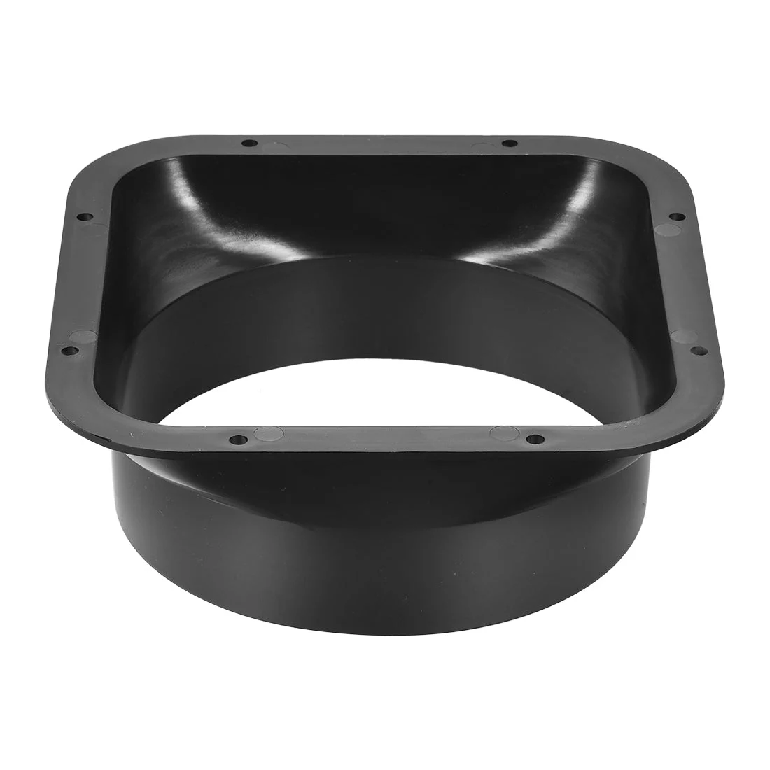 Black Duct Connector Square Flange ABS Plastic Air Outlet Inlet Adaptor for 6.3Inch Dia Hose