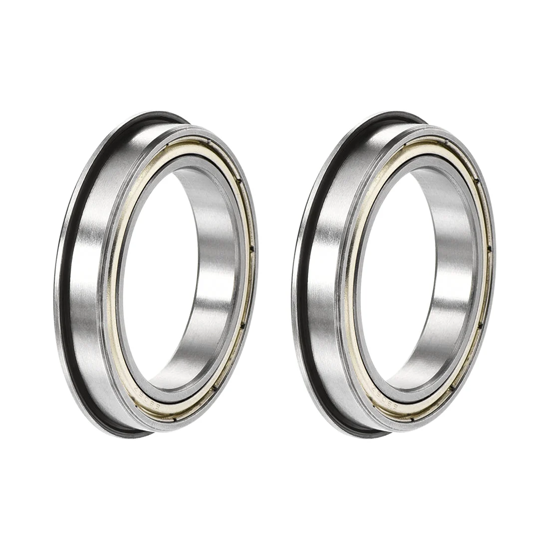 F6806ZZ Flange Ball Bearing 30x42x7mm Shielded Chrome Steel Bearings 2pcs