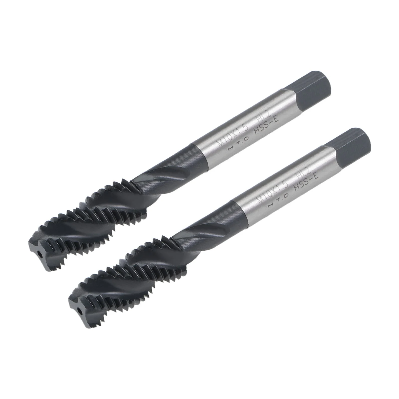 M10 x 1.5 Spiral Flute Tap Metric Machine Thread Tap HSS Nitriding Coated 2pcs