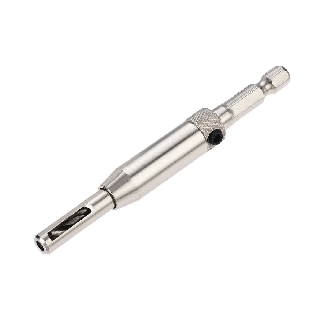 Self Centering Hinge Tapper Core Drill Bit, Hole Puncher, 9/64 Diameter, for Woodworking, Silver