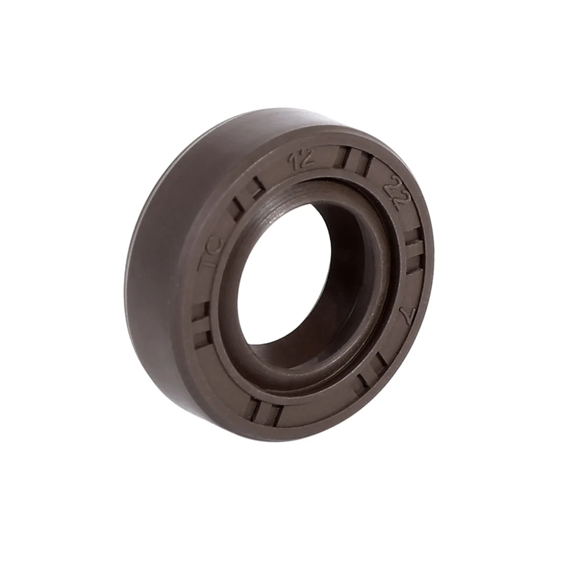 12mm x 22mm x 7mm Fluorine Rubber Double Lip TC Oil Shaft Seal Brown for Car