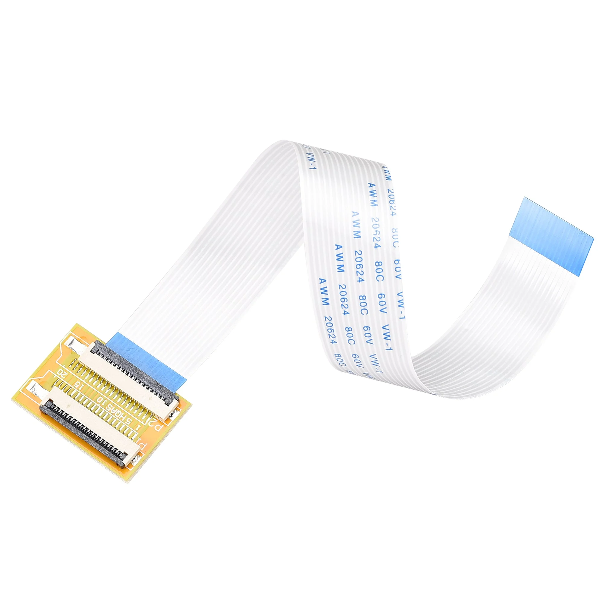 Flexible Flat Cable (A Type) and Flip Up to Mount Extend Adapter Kit, 16 Pin 1.0mm Pitch 200mm FFC for LCD TV Car Audio DVD Player Laptop