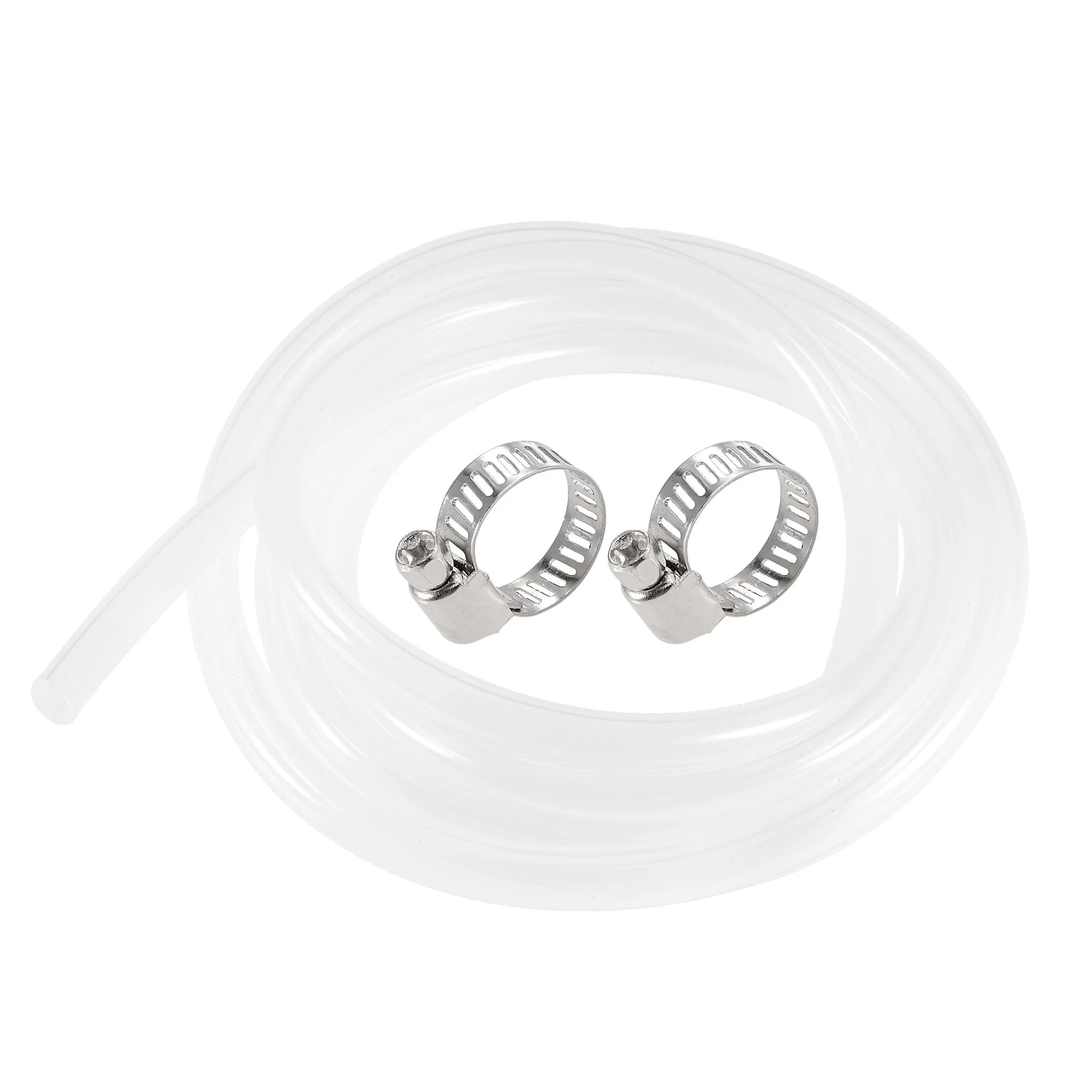 Silicone Tubing 8mm ID 12mm OD 10ft Silicone Rubber Tube Air Hose Water Pipe Clear with Clamps