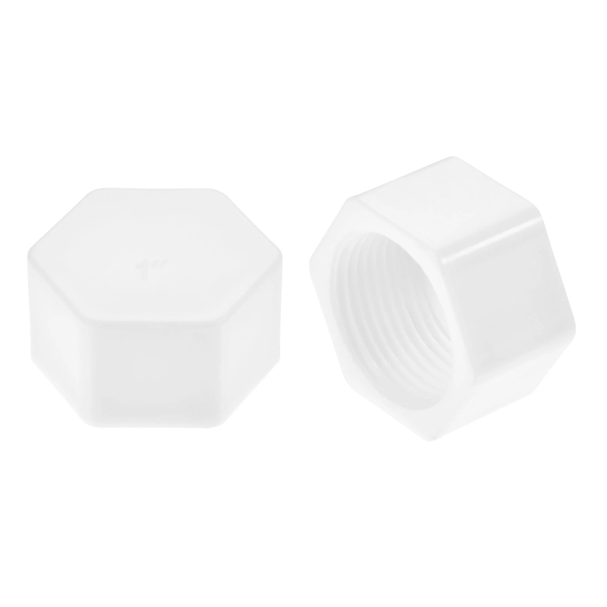 G1 Pipe Fitting Cap, PPR Hex Female Thread Hose Connector, for Garden and Outdoor Water Pipes End, White 2Pcs