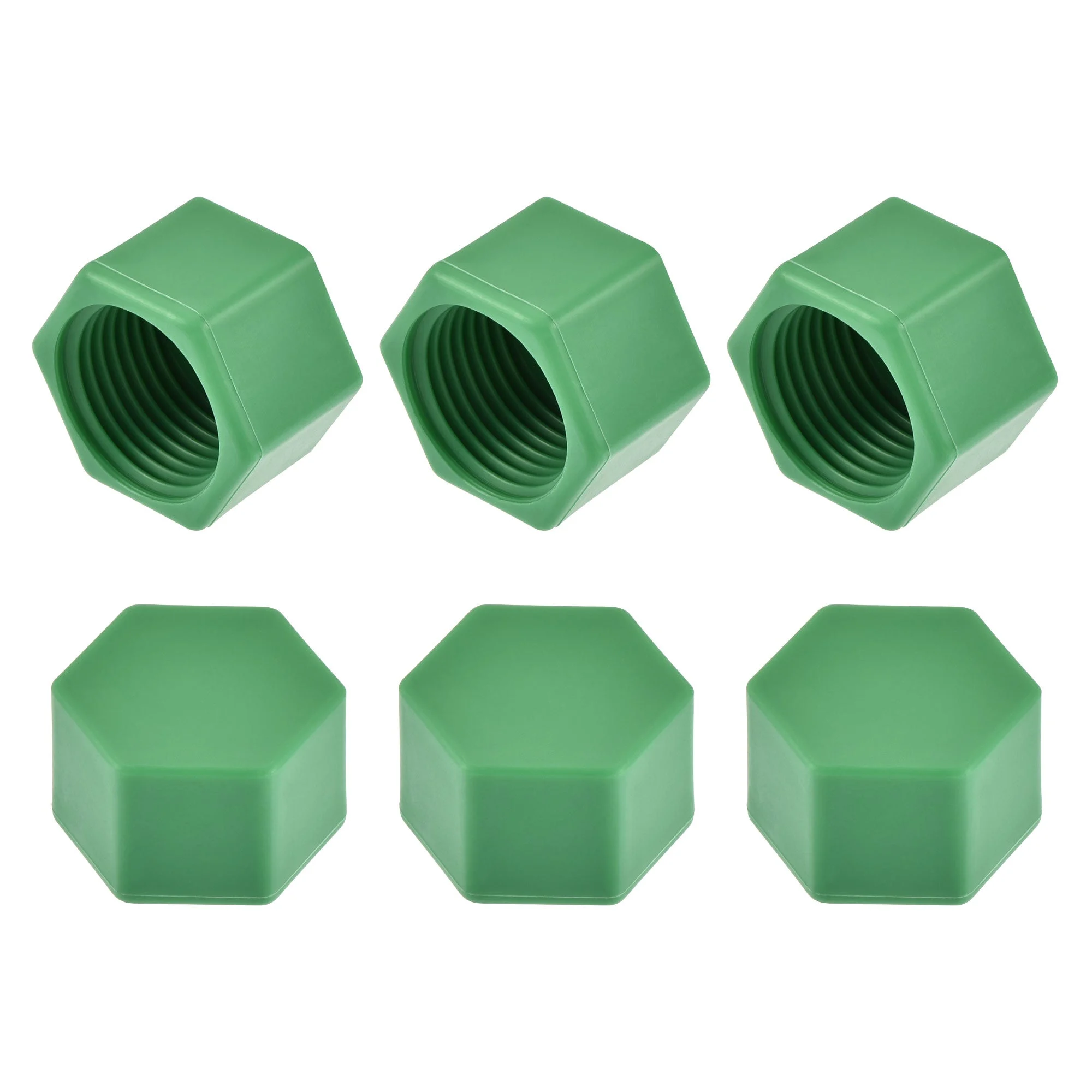 G1/2 Pipe Fitting Cap, PPR Hex Female Thread Hose Connector with Gasket, for Garden and Outdoor Water Pipes End, Green 6Pcs