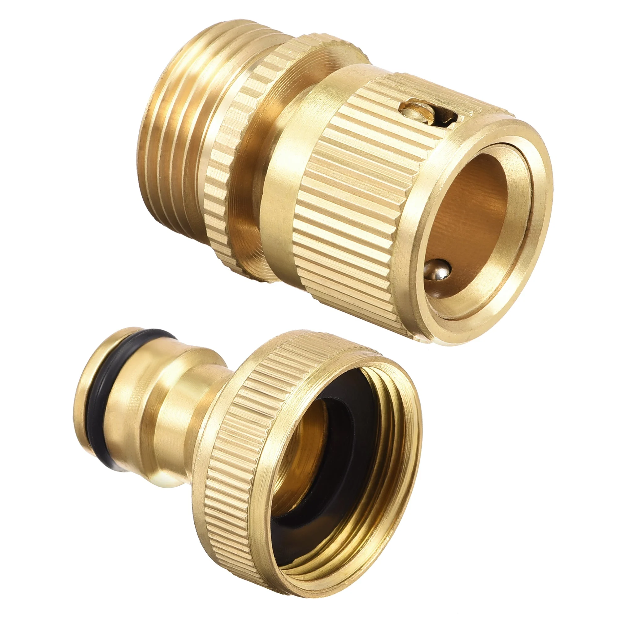 Garden Hose Quick Connect Set Fittings 3/4PT Thread Brass Water Hose Connectors Pressure Washer Adapter 1Set
