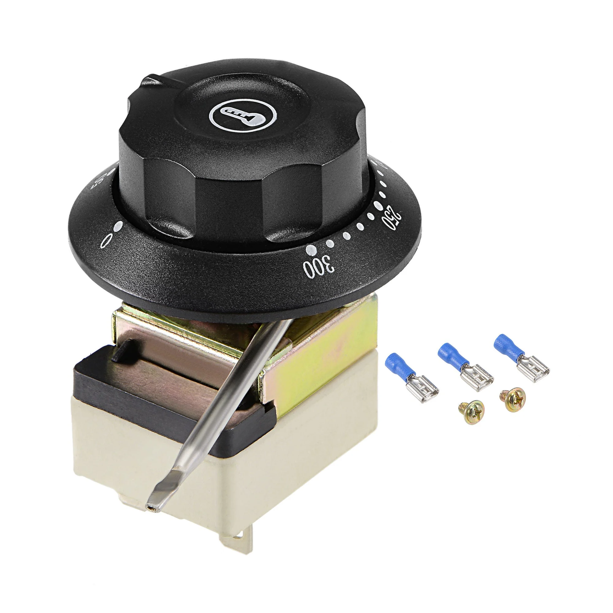 1NO 1NC 250V 16A 50-300C Temperature Control Switch Capillary Thermostat for Oven Refrigerator Heater, 0.7m, with 2 Screws&3 Crimp Terminals