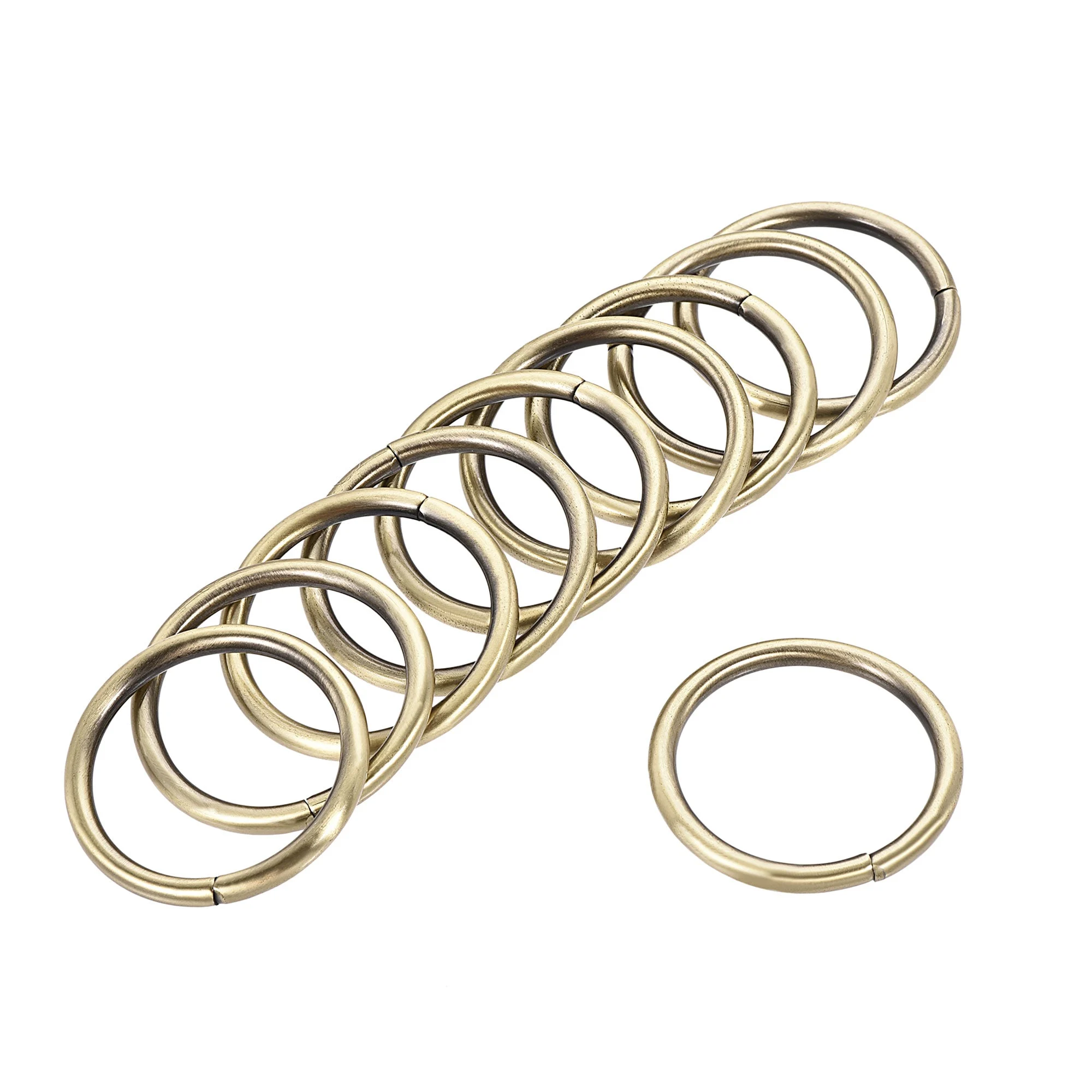 Metal O Ring 32mm ID 3.8mm Thickness Non-Welded Rings Bronze Tone 10pcs