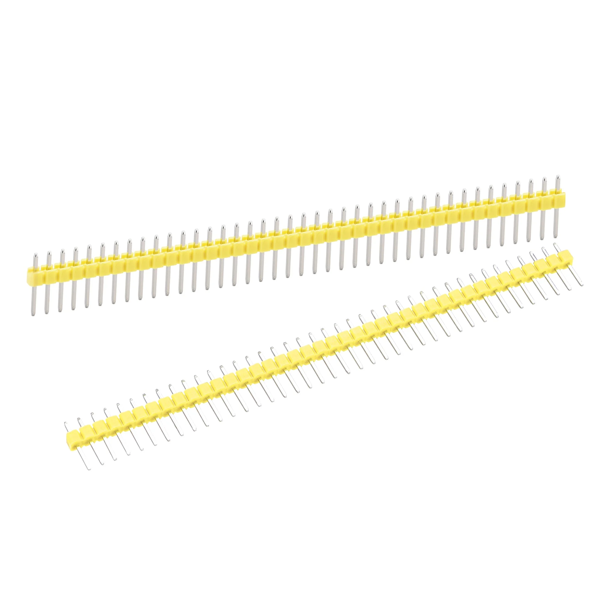 Uxcell 20pcs Male Pin Header,40 Pin 2.54mm Straight Single Row PCB Pin Strip,Yellow