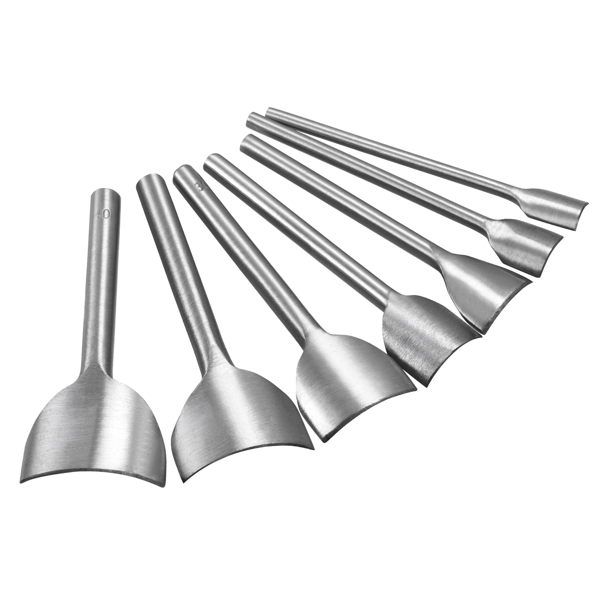 Uxcell Arc-Shaped Leather Cutter Punch Set 10mm-40mm Strap End Punch Tool for DIY Craft, Set of 7