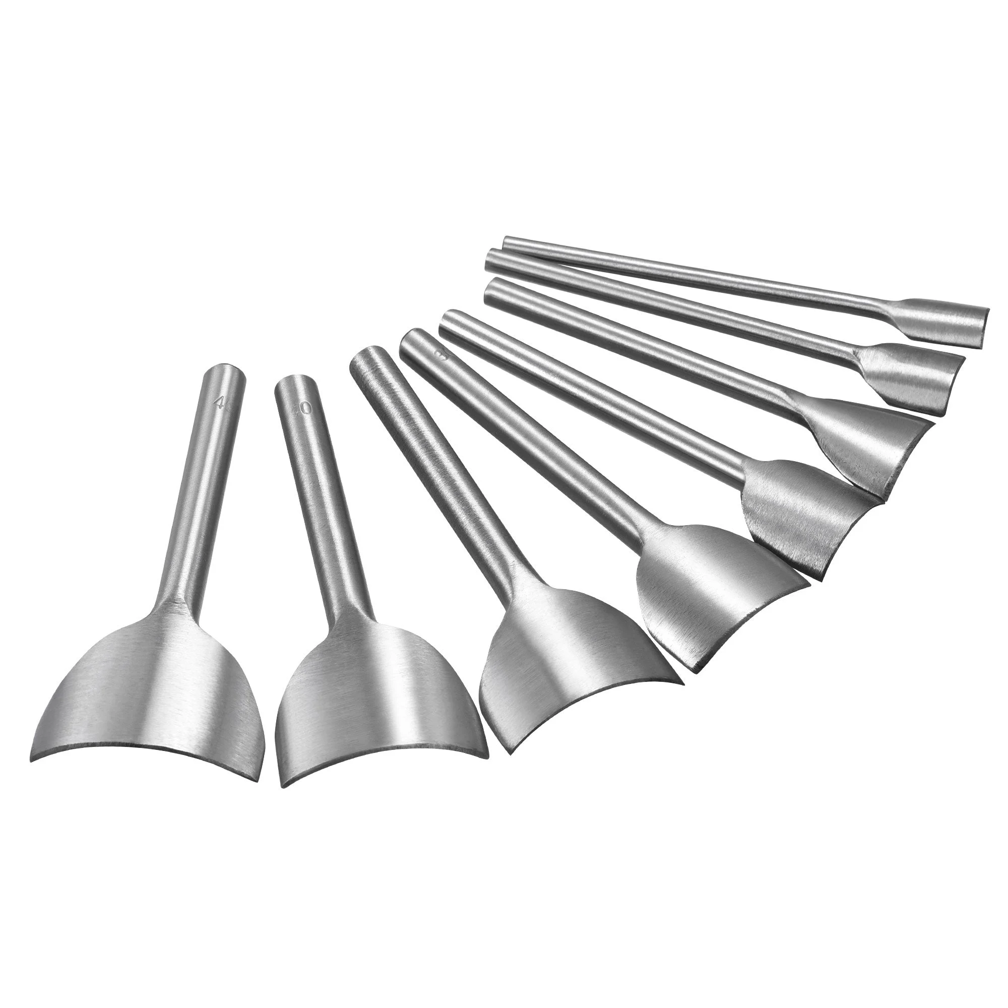 Uxcell Arc-Shaped Leather Cutter Punch Set 10mm-45mm Strap End Punch Tool for DIY Craft, Set of 8