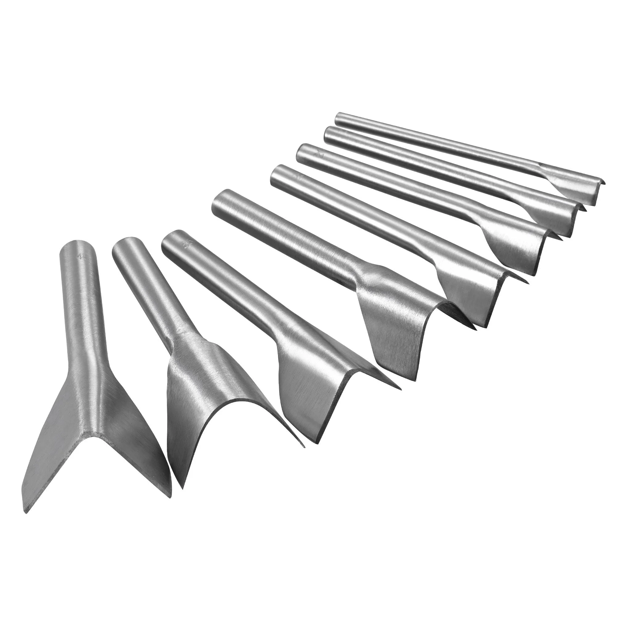 Uxcell V-Shaped Leather Cutter Punch Set 10mm-45mm Strap End Punch Tool for DIY Craft, Set of 8