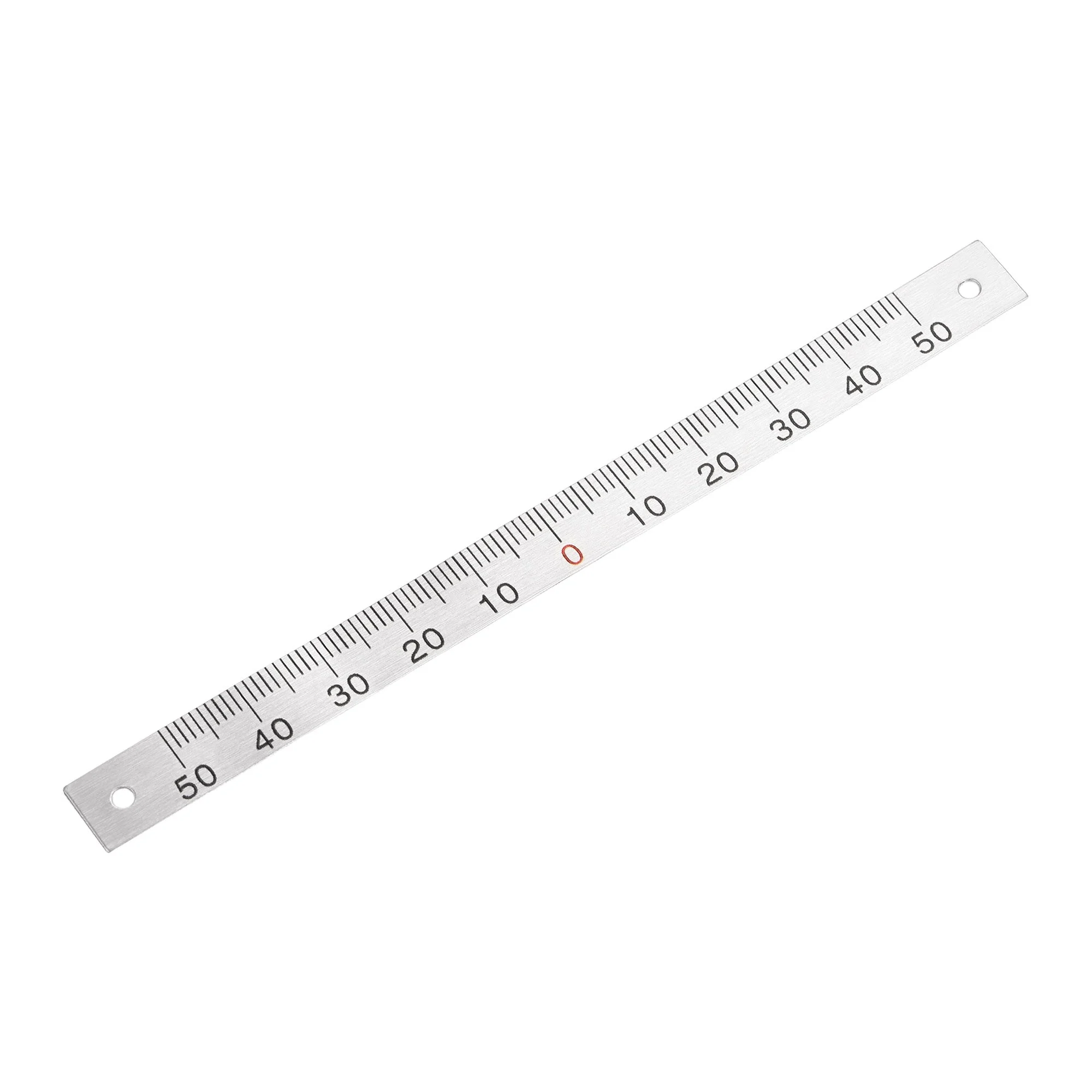 Center Finding Ruler 50mm-0-50mm Table Sticky Adhesive Tape Measure Ruler, Aluminum Track Ruler with Holes, (from the middle).